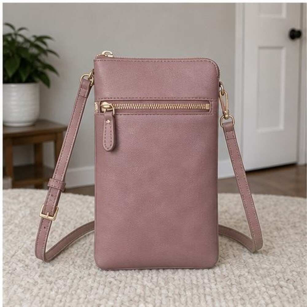 Camel Suede Crossbody Bag